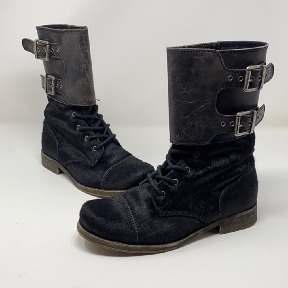 ALL SAINTS ❤️Hair-on-hide Combat Boots❤️Size 8
